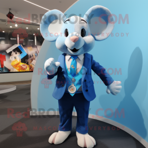 Sky Blue Mouse mascotte...