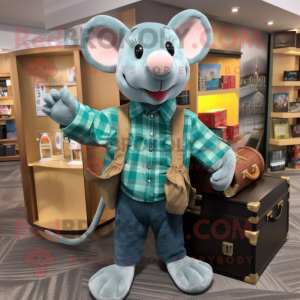 Teal Rat mascotte kostuum...