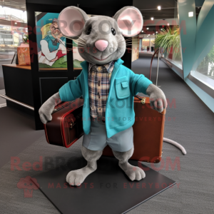 Teal Rat mascotte kostuum...