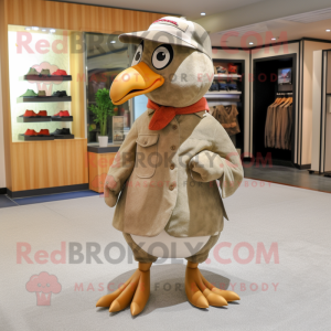 Tan Pigeon maskot drakt...