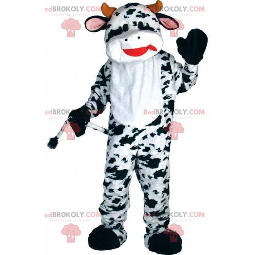 Mascotte mucca bianca e nera, costume da mucca - Redbrokoly.com
