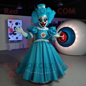 Cyan Evil Clown mascotte...