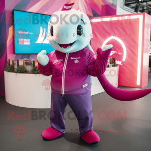 Magenta narwal mascotte...