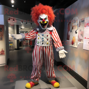 nan Evil Clown mascot costume character dressed with a Overalls and Cufflinks