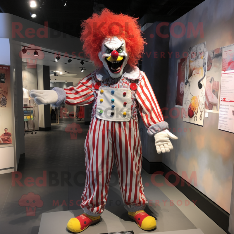 nan Evil Clown mascot costume character dressed with a Overalls and Cufflinks nan Evil Clown mascot costume character dressed with a Overalls and Cufflinks