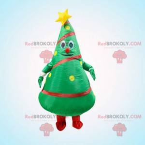 Mascote da árvore de Natal inflável verde, fantasia da árvore