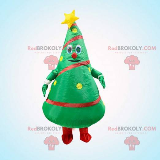 Uppblåsbar grön julgranmaskot, julgrandräkt - Redbrokoly.com