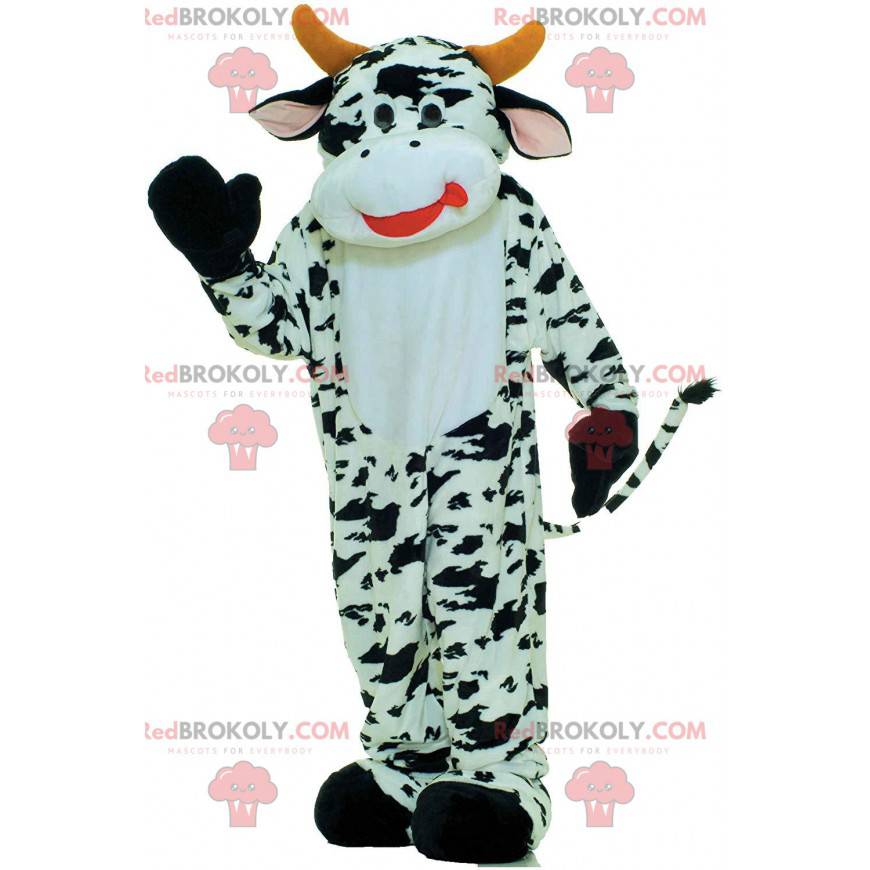 Mascotte mucca bianca e nera, costume da mucca - Redbrokoly.com Mascotte mucca bianca e nera, costume da mucca - Redbrokoly.com
