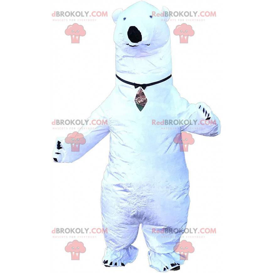 Mascotte d'ours polaire gonflable, costume d'ours blanc géant -