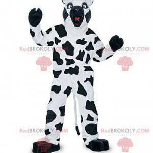 Mascotte de vache blanche et noire - Redbrokoly.com