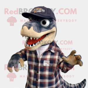 Navy Utahraptor maskot...