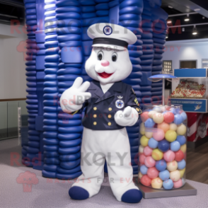 Navy Candy mascot costume character dressed with a Cover-up and Hats