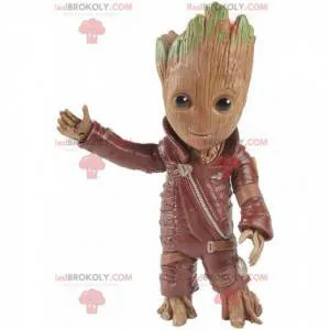 Mascot Groot, famous character from Marvel, film -