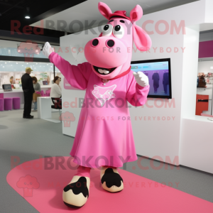 Pink Cow mascotte kostuum...