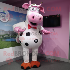 Różowa krowa w kostiumie...