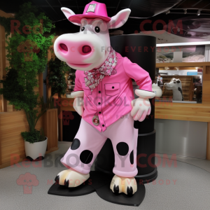 Różowa krowa w kostiumie...