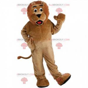 Mascotte de lion marron en peluche, costume de félin -