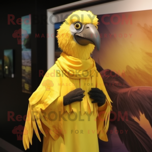 Gul Vulture maskot kostume...