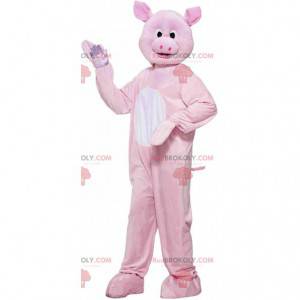 Mascote gigante porco rosa, totalmente personalizável -
