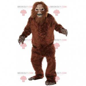 Bigfoot-mascotte, harig wezen, harig monsterkostuum -