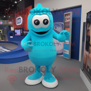 Cyan Cyclops maskot drakt...