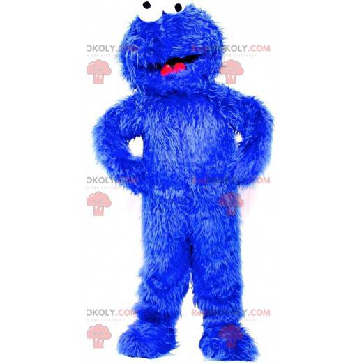 Cookie Monster mascotte, beroemde blauwe monster van