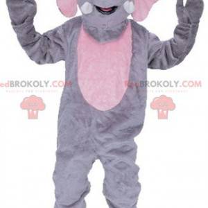 Giant gray and pink elephant mascot - Redbrokoly.com