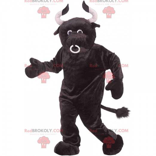 Bull maskot med store horn, gård kostume - Redbrokoly.com