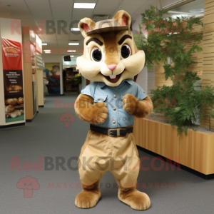 Beige egern maskot kostume...