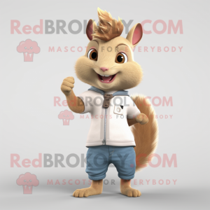 Beige ekorre maskot kostym...