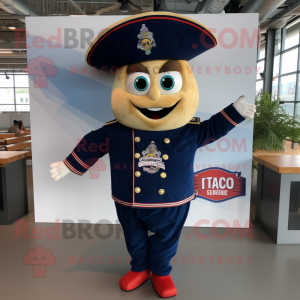 Navy Tacos mascot costume character dressed with a Henley Tee and Anklets