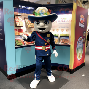 Navy Tacos mascot costume character dressed with a Henley Tee and Anklets