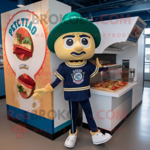 Navy Tacos mascot costume character dressed with a Henley Tee and Anklets