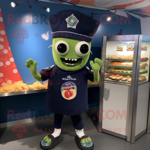 Navy Tacos mascot costume character dressed with a Henley Tee and Anklets