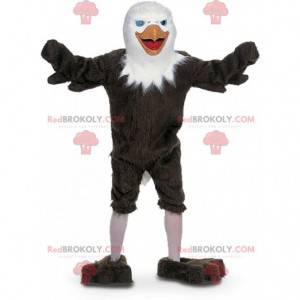 Mascotte d'aigle marron et blanc, costume de vautour -