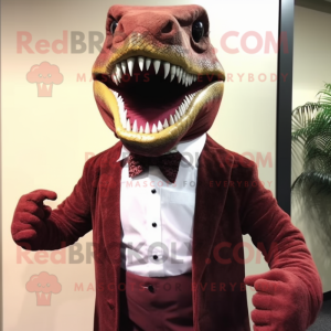 Maroon T Rex mascotte...