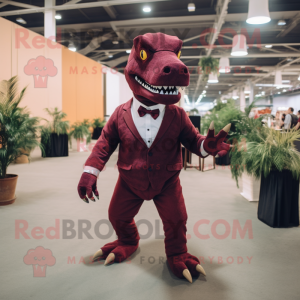 Maroon T Rex mascotte...