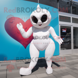 White Heart maskot kostume...