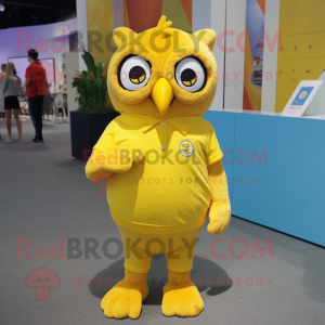 Yellow Owl mascotte kostuum...