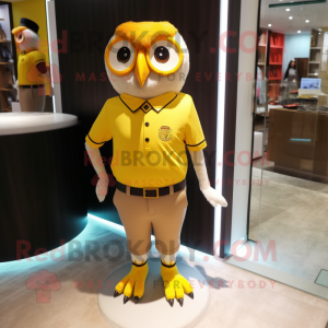 Yellow Owl mascotte kostuum...
