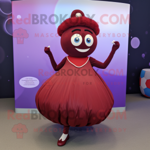 Maroon Plum maskot kostume...