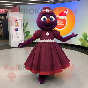 Maroon Plum maskot drakt...