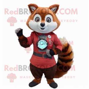 Brun Rød Panda maskot...