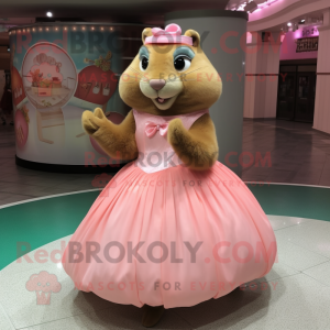 Peach Beaver maskot kostume...