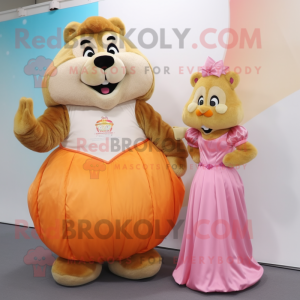 Peach Beaver maskot kostume...