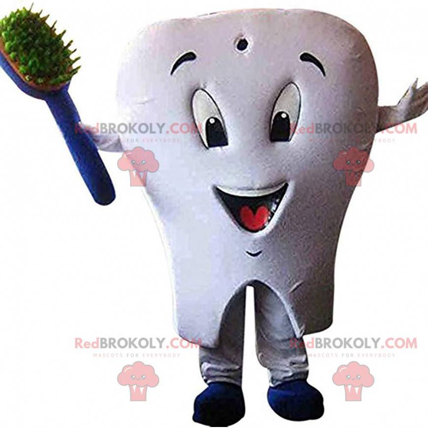 Giant white tooth mascot, tooth costume - Redbrokoly.com