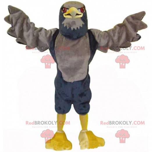 Mascote de águia marrom e preta, fantasia de abutre -