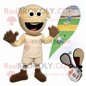 Beige Men maskot kostume...