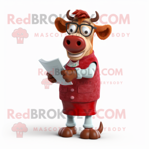 Rød Guernsey Cow maskot...