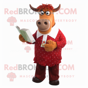 Rød Guernsey Cow maskot...